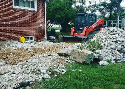 patio installation in process