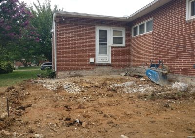 patio installation in process